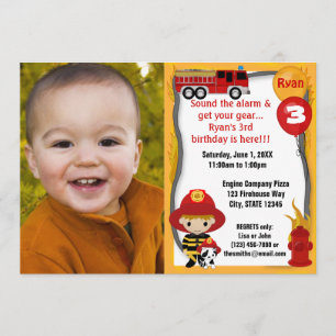 Convites Aniversário da FFP01D do Bombeiro Dalmatian