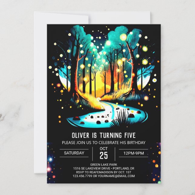 Convites Aniversário da Floresta Encantada de Bombeiros (Frente)