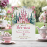 Convites Aniversário da Floresta Real do Castelo Rosa Cinco<br><div class="desc">Sua Floresta Real Rosa Quinheira,  Floresta de Aniversário Convite Mis Quince 15 Anos,  16º Aniversário Floresta Verde Matte Rosa Dourada</div>