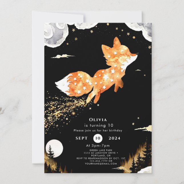 Convites Aniversário da Floresta Simples (Frente)