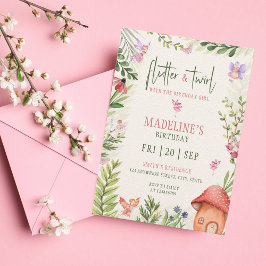 Convites Aniversário da Forest Fairy Flutter & Twirty Girl