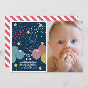 Convites Aniversário da Foto da Miss Independente Fireworks