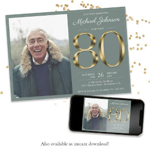 Convites Aniversário da Foto do Clássico Verde do Texto D