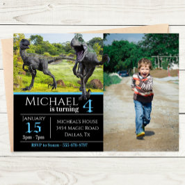 Convites Aniversário da Foto do Raptor Velociraptor