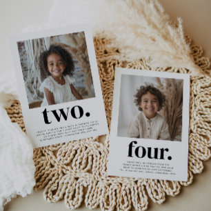 Convites Aniversário da Foto em Conjunto Duplo Lado - Menin