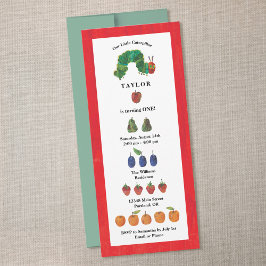 Convites Aniversário da Fruta da lagarta, muito faminta