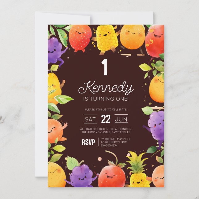Convites Aniversário da Fruta de Verão (Frente)