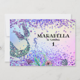 Convites *~* Aniversário da Garota Arco-Íris da Sereia