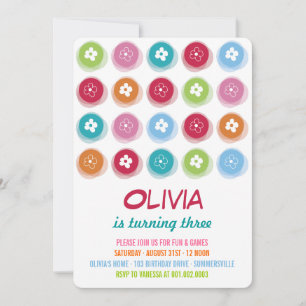 Convites Aniversário da Garota da Flor Colorida