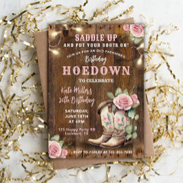 Convites Aniversário da Garota Floral de Hoedown Ocidental 