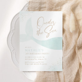 Convites Aniversário da Garota Sereia da Turquesa do Mar