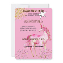 Aniversário da Glitter do Unicórnio Rosa Dourado