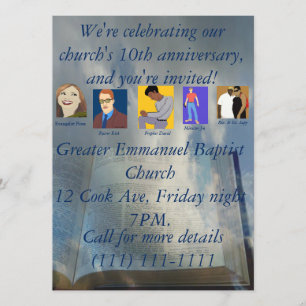 Convites Aniversário da igreja décimo