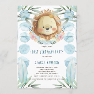Convites Aniversário da ilustração do leão