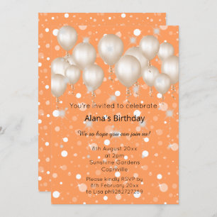 CONVITES ANIVERSÁRIO DA LARANJA DE BALÃO MODERNO