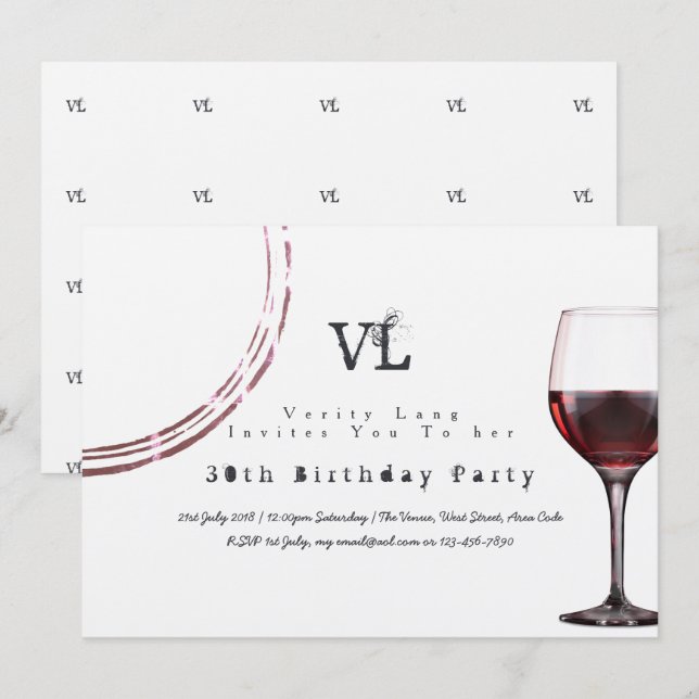 Convites Aniversário da Máquina de Escrever Vintage Incita  (Frente/Verso)