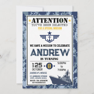 Convites Aniversário da Marinha Personalizado