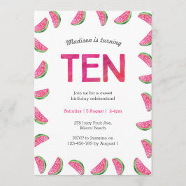 Convites Aniversário da Melancia para o 10º Aniversário
