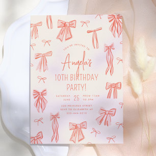 Convites Aniversário da Menina do Laço Rosa Caprichoso