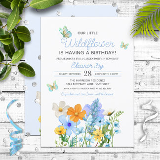 Convites Aniversário da Menina do Tema das Flores Azuis