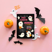 Aniversário da Menina Fantasma Cuta do Halloween