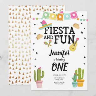 Convites Aniversário da menina mexicana da festa e do cact