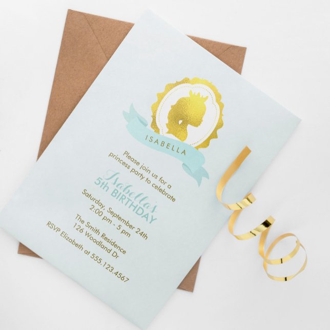 Convites Aniversário da Menina Princesa Cameo (Criador carregado)