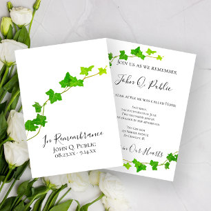 Convites Aniversário da Morte da Foliagem de Ivy Vine