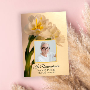 Convites Aniversário da Morte de Flores Brancas Duplas de D