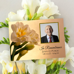 Convites Aniversário da Morte de Flores Brancos