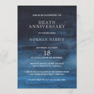 Convites Aniversário da Morte por Lixo Azul do Marinho Mode