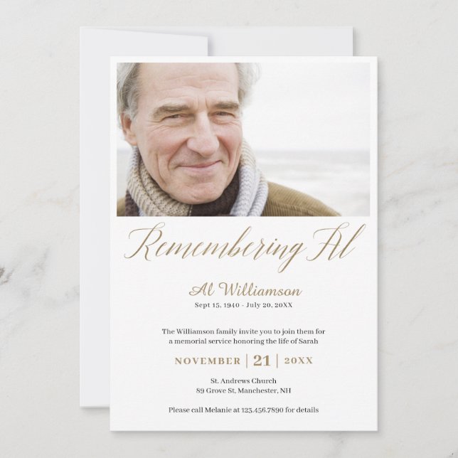 Convites Aniversário da Morte Relembra a Memória de Foto Al (Frente)