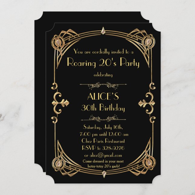 Convites Aniversário da Mulher Convidada Qualquer idade, Ar (Frente/Verso)