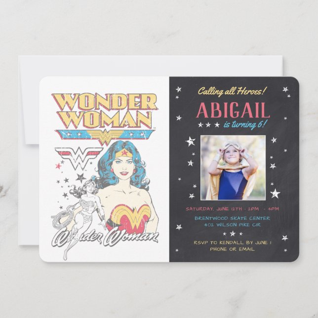 Convites Aniversário da Mulher Maravilha (Frente)