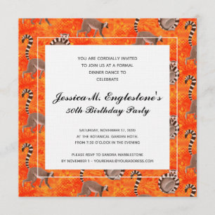 Convites Aniversário da Natureza do Lemur de Alcance Madag