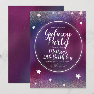 Convites Aniversário da Nebulosa da Galáxia Espacial Brilha