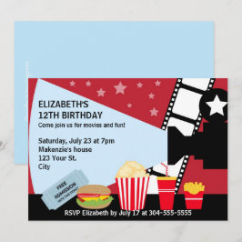 Convites Aniversário da Noite do Filme