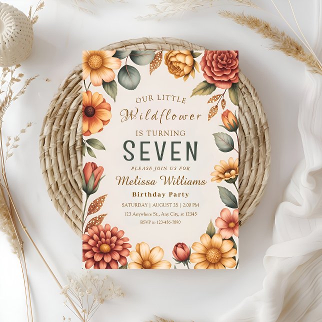 Convites Aniversário da Nossa Pequena Flor Silvestre (Criador carregado)