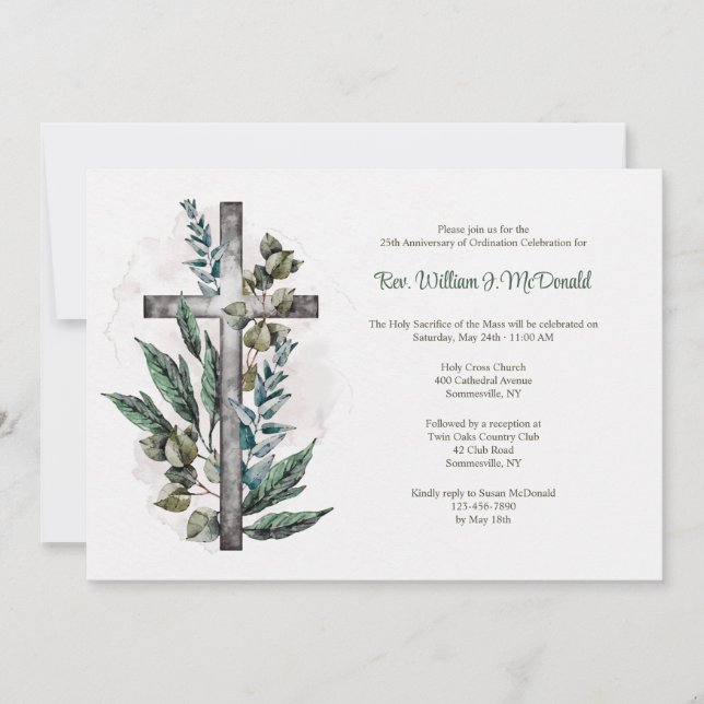 Convites Aniversário da Ordenação do Padre (Frente)