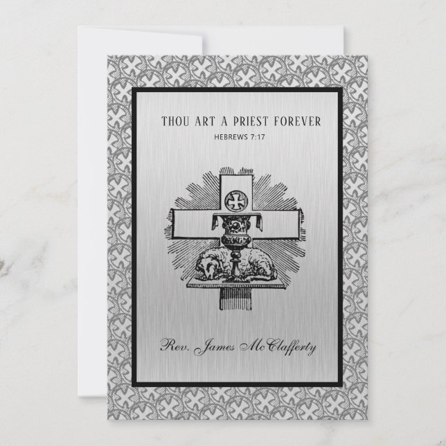 Convites Aniversário da Ordenação do Padre Católico (Frente)