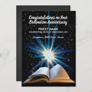 Convites Aniversário da Ordenação do Padre - QUAISQUER ANOS