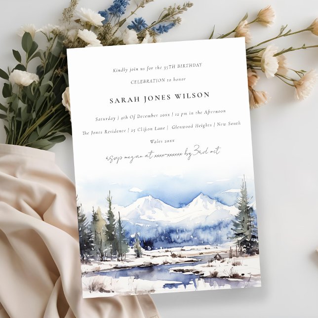Convites Aniversário da Paisagem de Esqui da Montanha da Ne (Criador carregado)