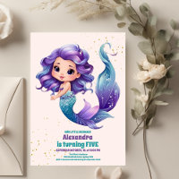 Aniversário da Pequena Sereia Dourada Aqua Verde