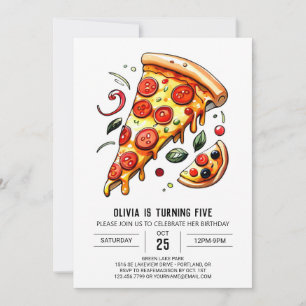 Convites Aniversário da Pizza de Crianças Personalizadas