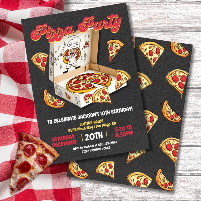 Convites Aniversário da Pizza Party Box (Criador carregado)