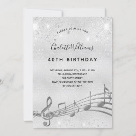 Convites Aniversário da prata nota o brilho do metal 40º