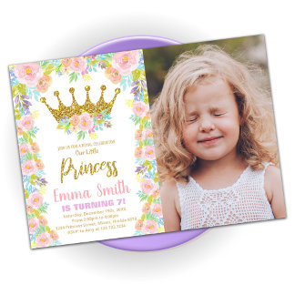 Convites Aniversário Da Princesa Princesa Floral Com Folha