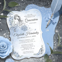 Aniversário da Princesa Quinceanera Azul Claro