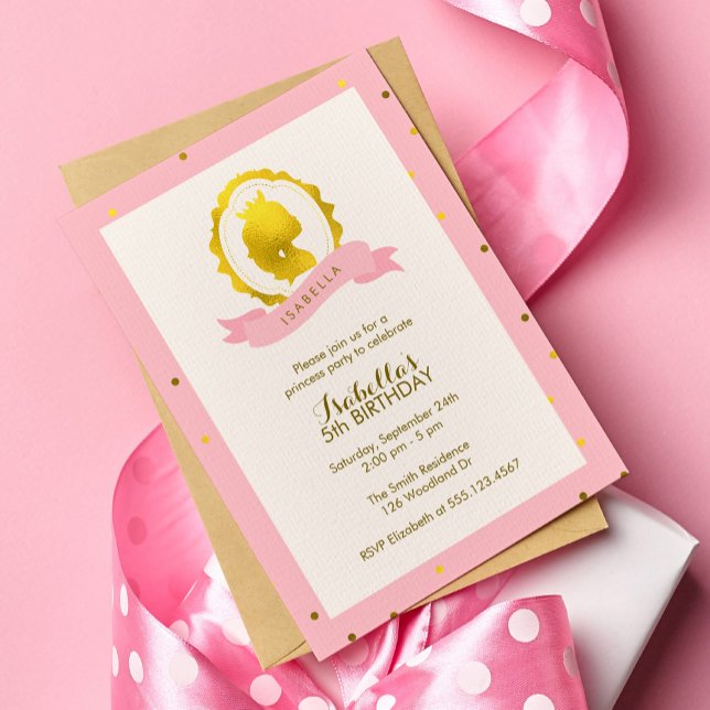 Convites Aniversário da Princesa Rosa Cameo (Criador carregado)