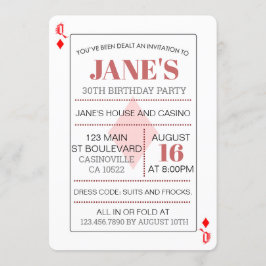 Convites Aniversário da Rainha dos Diamantes Casino Jogando